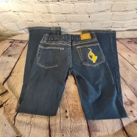 Baby Phat Flare Rhinestone Pocket Jeans Size 7