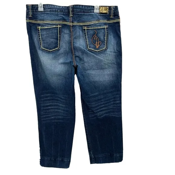Vintage Baby Phat Y2K Dark Wash High Waist Ankle Jeans 22
