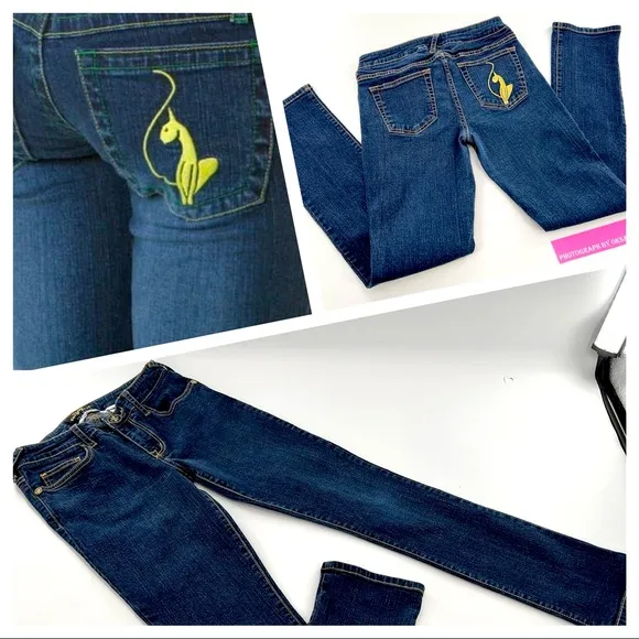 BABY PHAT Dark Blue Skinny Jeans Size 9 Woman’s 28
