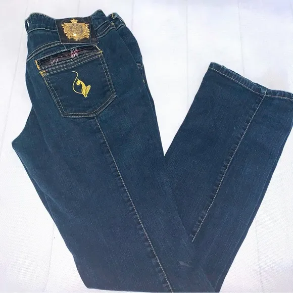 Baby Phat Straight Leg Dark Rinse Jeans Size 7