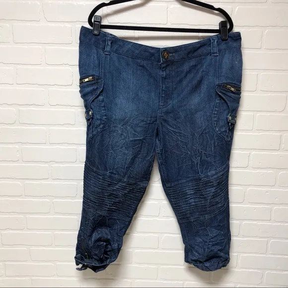 Baby Phat Distressed Boot Cut High Rise Jeans Plus Size 20