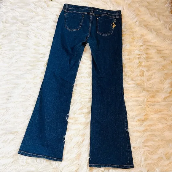 Baby Phat Embroidered Cat Logo Boot Cut Jeans Sz 15