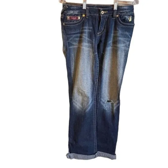 Baby Phat vintage Y2K designer jeans sz 6 embellished pockets distressed