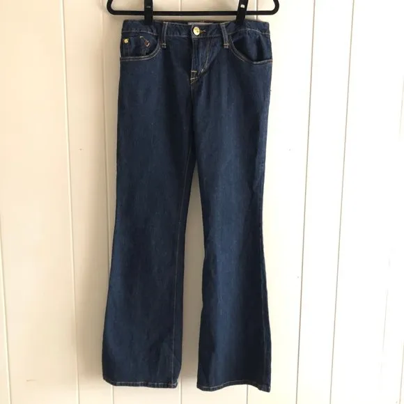 VINTAGE PHAT FASHIONS BABY PHAT LOW RISE FLARE LEG JEANS DARK BLUE SIZE 11/30