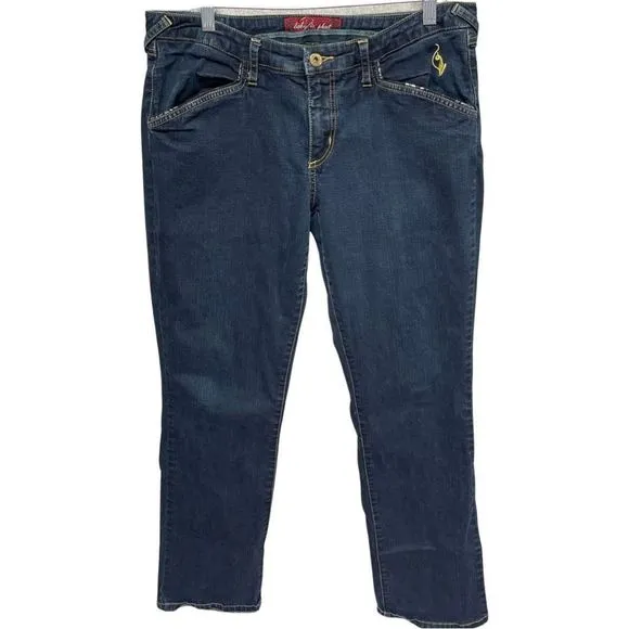Y2K Vintage Baby Phat Mid Rise, 4 Pocket, Straight Leg Jeans.   Size: 15