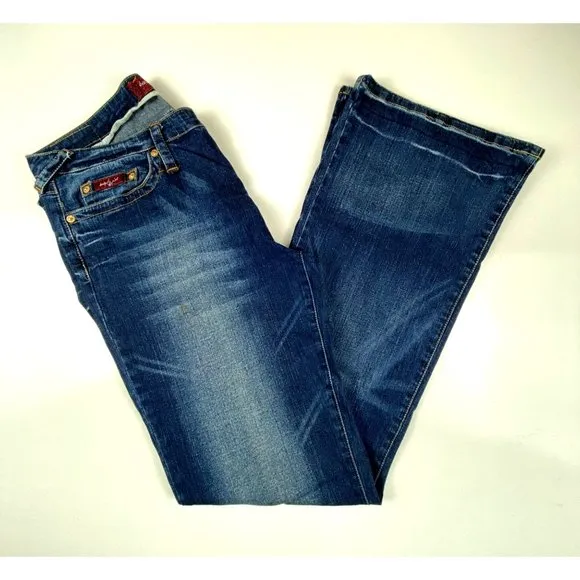 Baby Phat Estilo Jeans Sz 14 Bootcut Embroidered Embellished Dark Wash