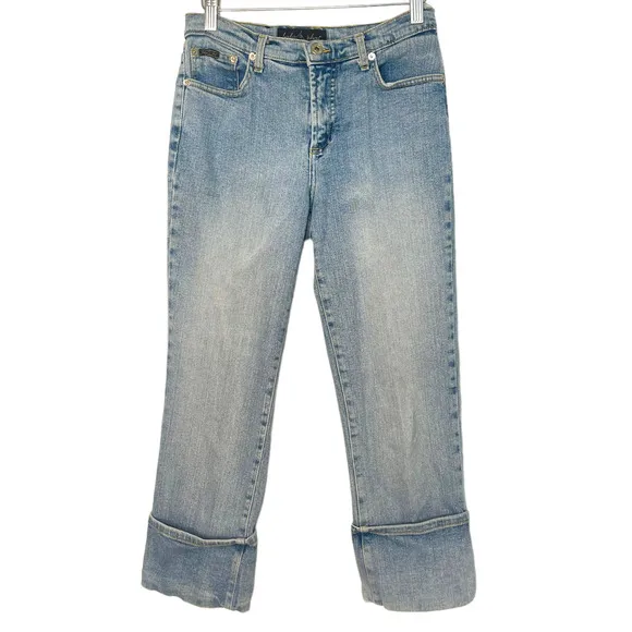 Baby Phat Vintage Cropped American Flag Light Wash Jeans 7