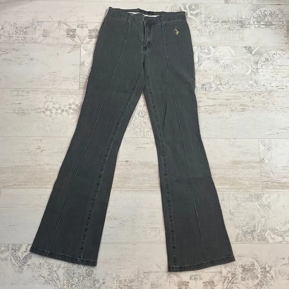 Vintage Baby Phat Grey Stripe Texture Flare Jeans