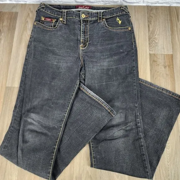 Baby Phat Women's Size 16 Dark Wash Flare Leg Blue Jeans