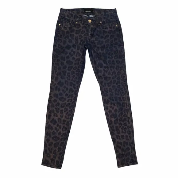 baby phat Coated Animal Print Skinny Jeans