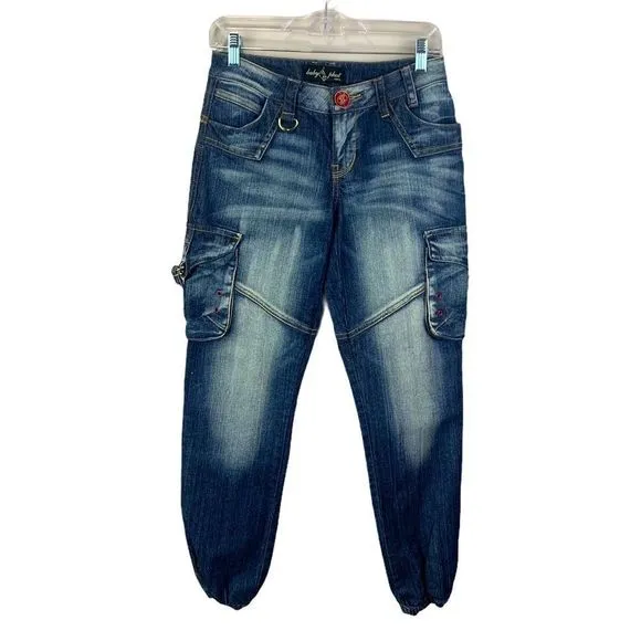 🔥Baby Phat jeans elastic ankle jeans cargo look 3