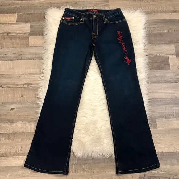 NWOT Baby Phat stretch boot cut jeans dark wash size 11