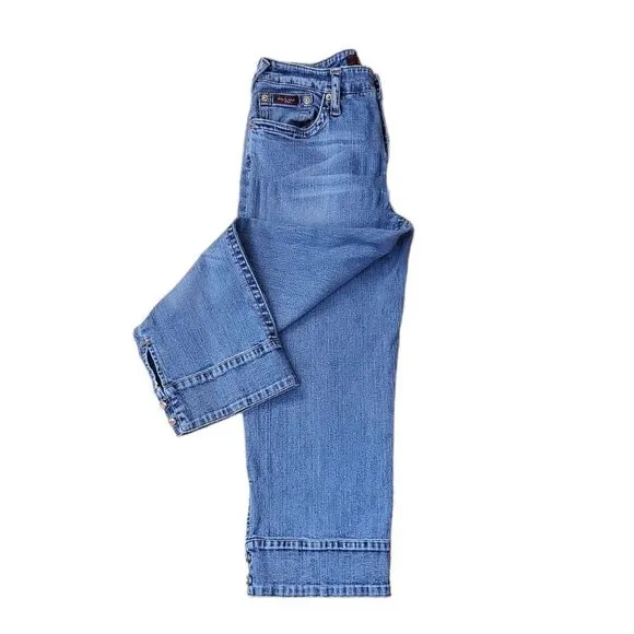 Vintage Authentic Y2K Baby Phat Capris Jeans 2 Button Cuff Wide Leg Size 11