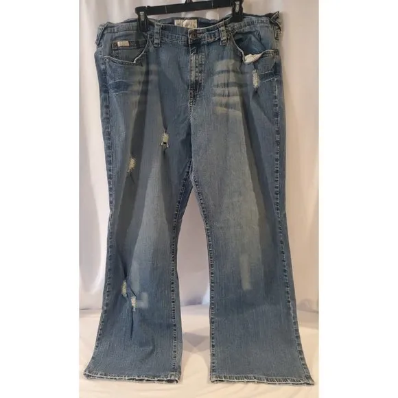 Baby Phat Women's Jeans Plus Size 24 Medium Wash Distressed Stretch Bootcut