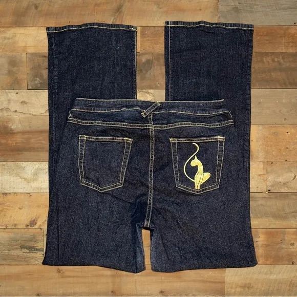 Vintage Y2K Baby Phat Dark Wash Denim Flare Jeans
