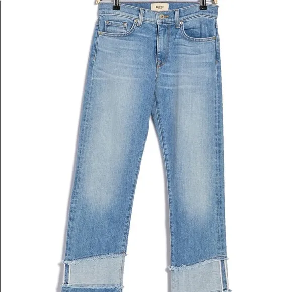 BALDWIN Stella Patchwork Hem Straight Leg Jeans
          
      NWT