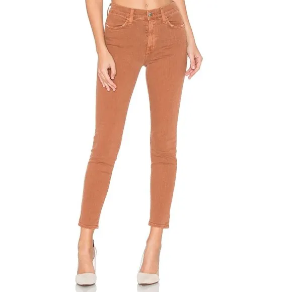 Baldwin Women's Sz. 26 Rivington High Rise Crop Jeans In Rust