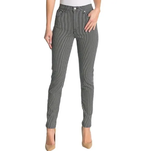 BALDWIN | White & Navy Blue Striped Ultra High Rise Skinny Jeans 27 NWT
          
      NWT