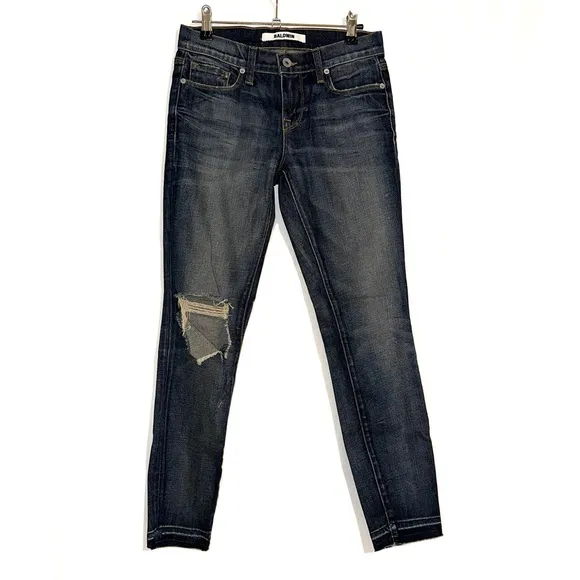 Baldwin The Rivington Vashion Island Skinny Crop Blue Dark Wash Jeans 25