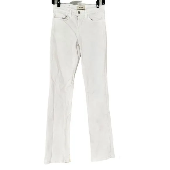 Baldwin Denim Cindy Mid Rise Baby Boot Cut Cotton Jeans in Off White Size 24