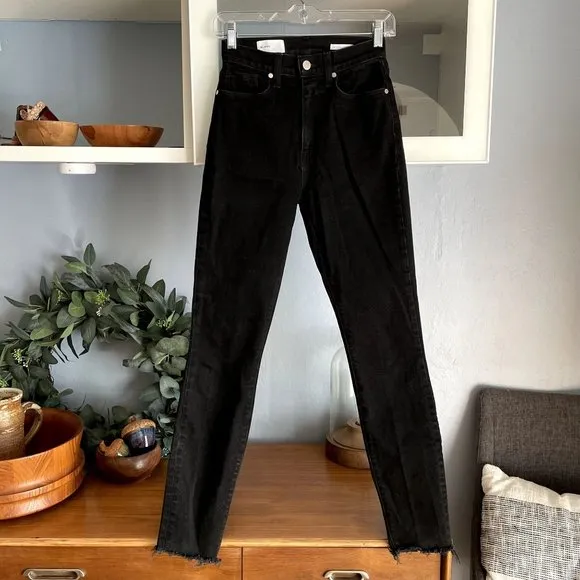 Baldwin Ultra High Rise Skinny Raw Hem Carbon Black