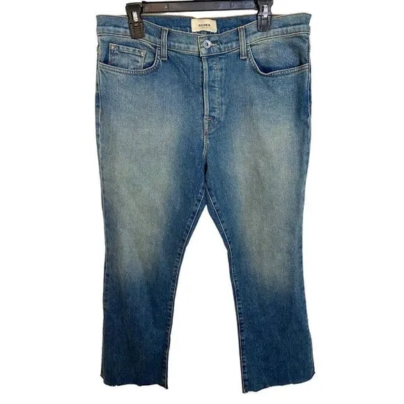 Baldwin Maxwell cropped kick flare denim jeans size 32 NEW
          
      NWT