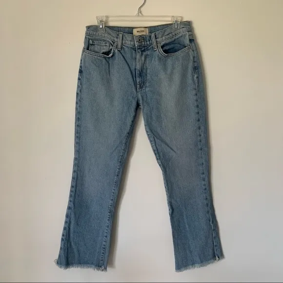 Baldwin Kansas City light wash Maxwell midrise cropped flare jeans 28