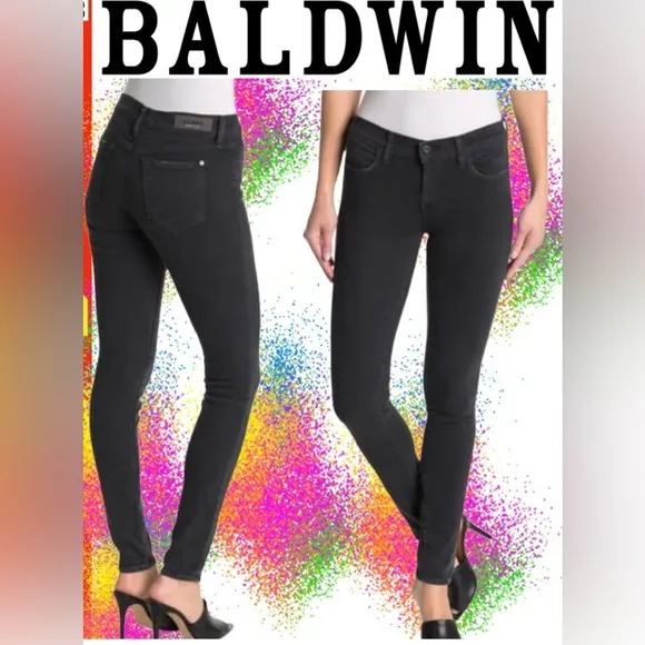 🆕BALDWIN Sophia Skinny leg mid rise black even wash Jeans size 31
          
      Boutique