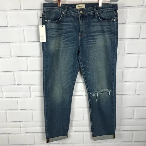 Baldwin Kennedy Boyfriend Distressed Destroyed Dark Wash Jeans Sz 32
          
      NWT