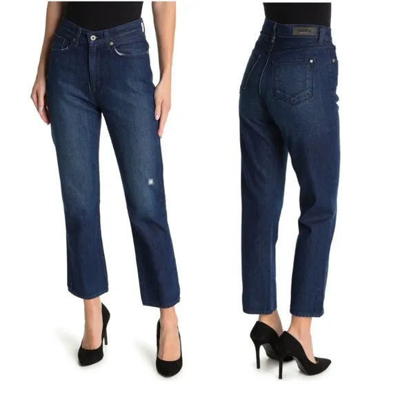 NWT Baldwin BLDWN Therese High Rose Classic Straight Jeans | Dark Wash | 25
          
      NWT