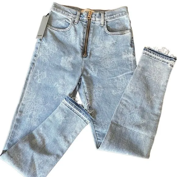Baldwin Kansas City Harley High Rise Skinny Jeans zip up floral print sz 24 NEW
          
      NWT