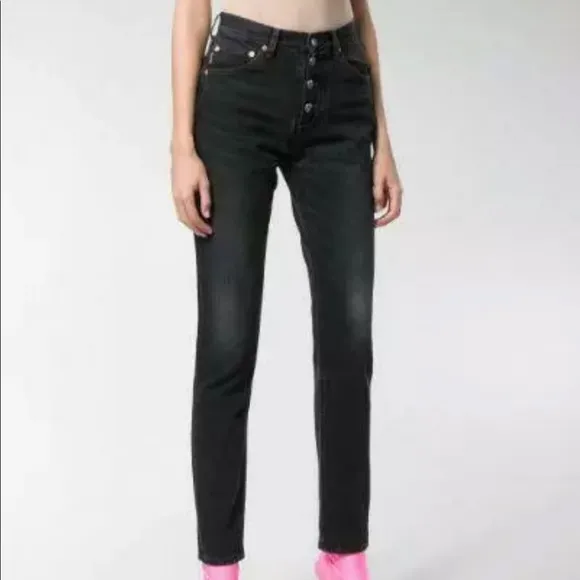 BALENCIAGA BLACK TUBE STRAIGHT LEG JEANS SIZE 27