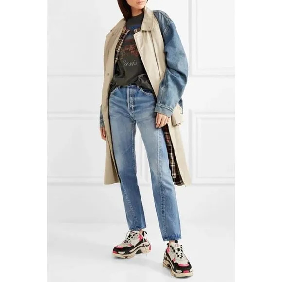 NWT Balenciaga Twisted Straight Leg Jeans Size 26
          
      NWT