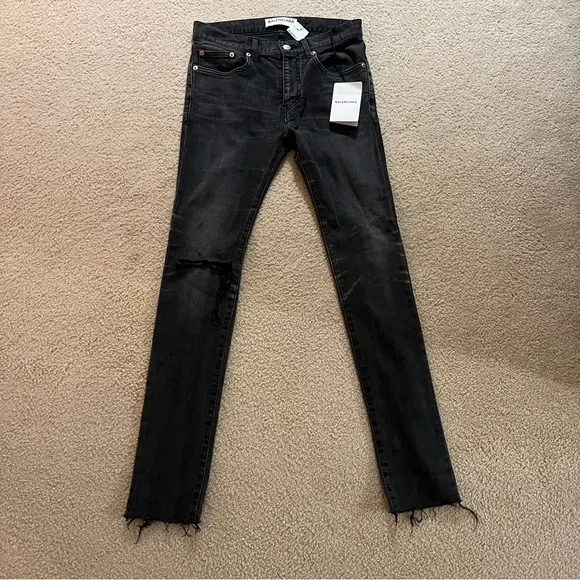 Balenciaga black denim skinny jeans