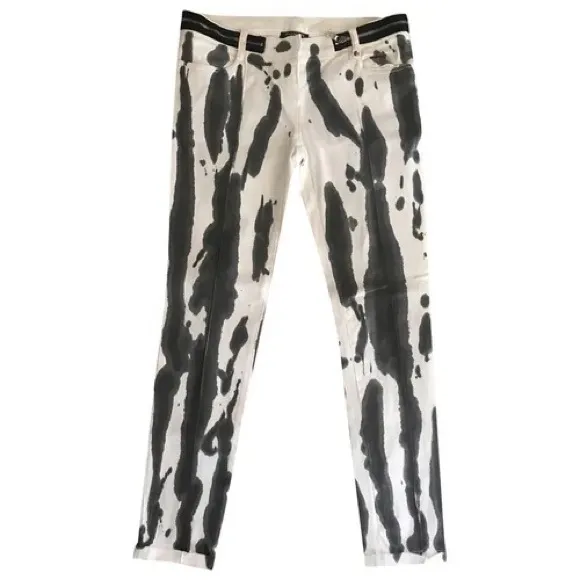 Balmain White Grey & Black Ink Stained Runway Skinny Jeans. Size: 28
          
      NWT