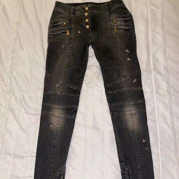 Balmain Biker Denim Women’s EUR size 34, US size 24