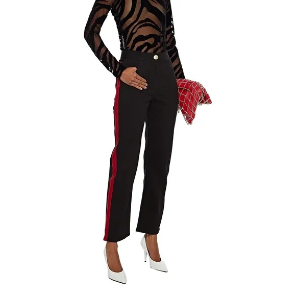 Balmain striped high rise straight-leg jeans
          
      NWT