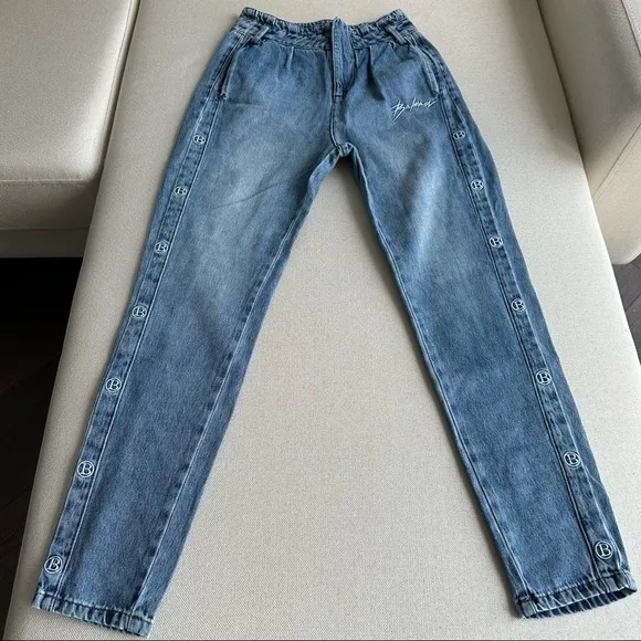 Balmain Denim Jeans Size 26 👖💙 High Waist Authentic Logo Pants