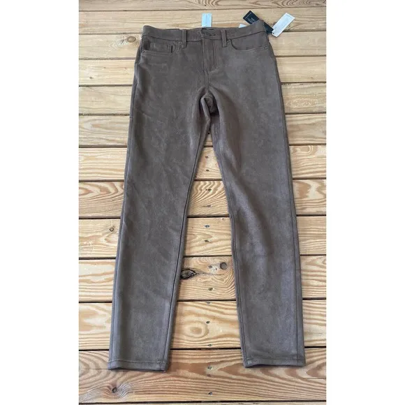 NWT Banana Republic High Rise Skinny Suede Pants Petite Size 26P Women’s Tan