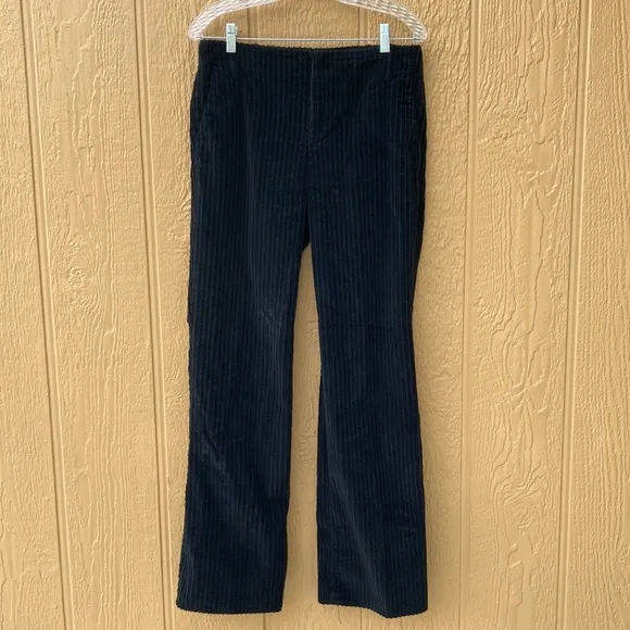 Banana Republic Pants Black Ribbed Corduroy Retro boot cut low rise size 8