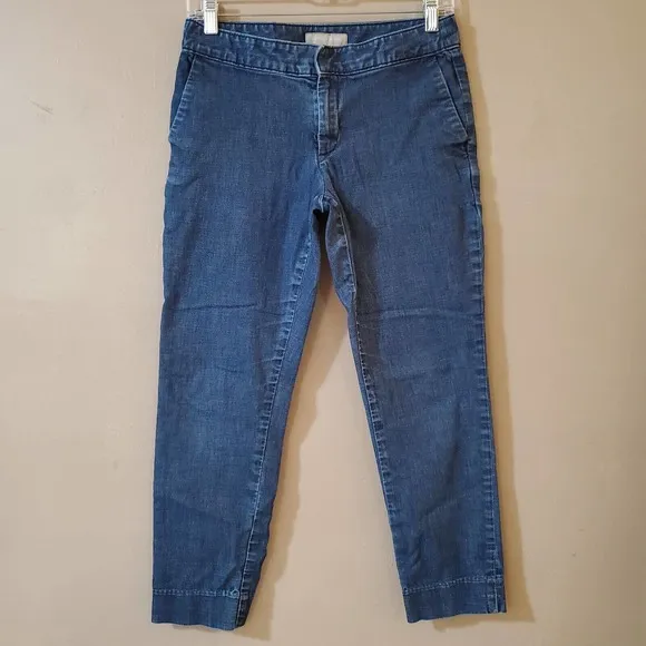 Banana Republic Womens Hampton Fit Skinny Crop Jeans Size 2/26 Blue Stretch