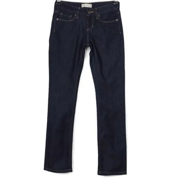 Banana Republic Straight Leg Jeans Stretch Dark Petite 00 24 X 29