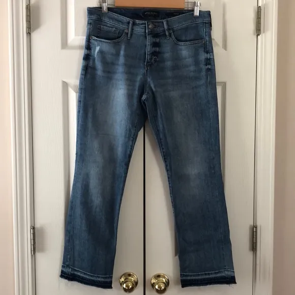 Banana Republic Girlfriend Jeans Cropped Mid-rise Denim Size 30 EUC