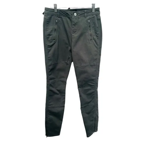 Banana Republic Jeans Women's Size 0 Olive Green Skinny Ankle Zip Detail