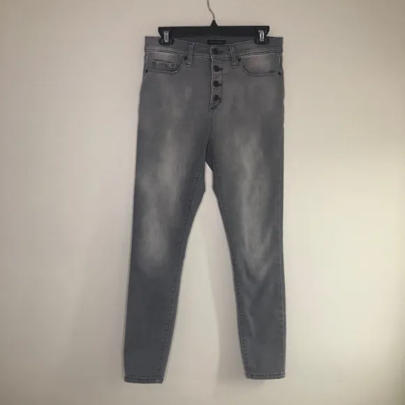 Banana Republic grey high rise button fly skinny jeans, size 29 (8)