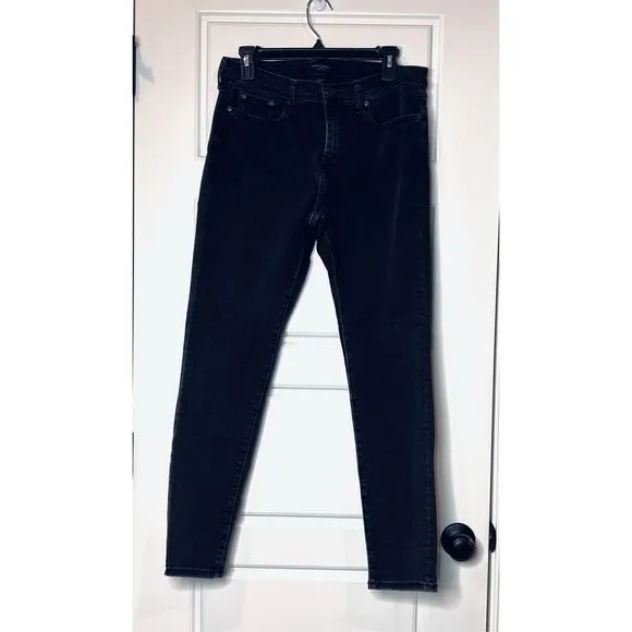Women's Banana Republic Sculpt Skinny Mid Rise Black Jeans sz 30/10