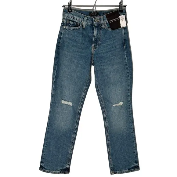 NWT, Banana Republic High rise, straight ankle jeans, Distressed, Size 25 Petite
          
      NWT