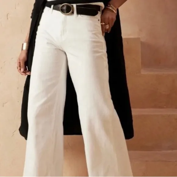 NWT! Banana Republic White High-Rise Wide-Leg Jean - Regular
          
      NWT