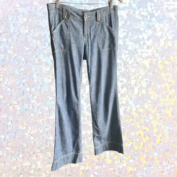 Banana Republic lightweight chambray wide leg jeans