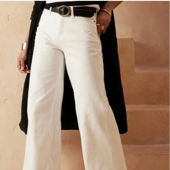 NWT! Banana Republic High-Rise Wide-Leg Jean, White, Multiple
          
      NWT